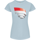Curled Indonesia Flag Indonesian Day Football Womens Petite Cut T-Shirt Light Blue
