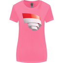 Curled Indonesia Flag Indonesian Day Football Womens Wider Cut T-Shirt Azalea