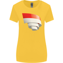 Curled Indonesia Flag Indonesian Day Football Womens Wider Cut T-Shirt Yellow