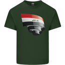Curled Iraq Flag Iraqi Day Football Mens Cotton T-Shirt Tee Top Forest Green