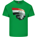 Curled Iraq Flag Iraqi Day Football Mens Cotton T-Shirt Tee Top Irish Green