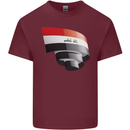 Curled Iraq Flag Iraqi Day Football Mens Cotton T-Shirt Tee Top Maroon