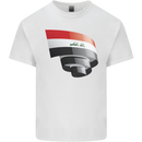Curled Iraq Flag Iraqi Day Football Mens Cotton T-Shirt Tee Top White