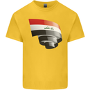 Curled Iraq Flag Iraqi Day Football Mens Cotton T-Shirt Tee Top Yellow