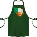 Curled Ireland Flag Irish St Patricks Day Football Cotton Apron 100% Organic Forest Green
