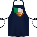 Curled Ireland Flag Irish St Patricks Day Football Cotton Apron 100% Organic Navy Blue
