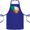 Curled Ireland Flag Irish St Patricks Day Football Cotton Apron 100% Organic Royal Blue