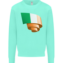 Curled Ireland Flag Irish St Patricks Day Football Kids Sweatshirt Jumper Peppermint