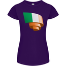 Curled Ireland Flag Irish St Patricks Day Football Womens Petite Cut T-Shirt Purple