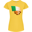 Curled Ireland Flag Irish St Patricks Day Football Womens Petite Cut T-Shirt Yellow