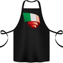Curled Italy Flag Italians Day Football Cotton Apron 100% Organic Black