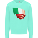 Curled Italy Flag Italians Day Football Kids Sweatshirt Jumper Peppermint