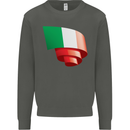 Curled Italy Flag Italians Day Football Kids Sweatshirt Jumper Storm Grey