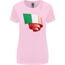 Curled Italy Flag Italians Day Football Womens Wider Cut T-Shirt Light Pink