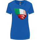 Curled Italy Flag Italians Day Football Womens Wider Cut T-Shirt Royal Blue