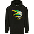 Curled Jamaican Flag Jamaica Day Football Mens 80% Cotton Hoodie Black