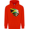 Curled Jamaican Flag Jamaica Day Football Mens 80% Cotton Hoodie Bright Red