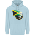 Curled Jamaican Flag Jamaica Day Football Mens 80% Cotton Hoodie Light Blue