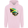 Curled Jamaican Flag Jamaica Day Football Mens 80% Cotton Hoodie Light Pink
