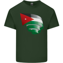 Curled Jordan Flag Jordanian Day Football Mens Cotton T-Shirt Tee Top Forest Green