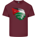 Curled Jordan Flag Jordanian Day Football Mens Cotton T-Shirt Tee Top Maroon