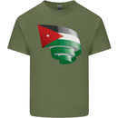 Curled Jordan Flag Jordanian Day Football Mens Cotton T-Shirt Tee Top Military Green