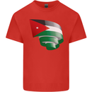 Curled Jordan Flag Jordanian Day Football Mens Cotton T-Shirt Tee Top Red