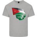 Curled Jordan Flag Jordanian Day Football Mens Cotton T-Shirt Tee Top Sports Grey