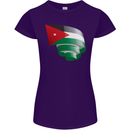 Curled Jordan Flag Jordanian Day Football Womens Petite Cut T-Shirt Purple