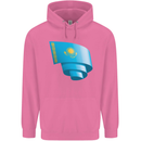 Curled Kazakhstan Flag Kazakh Day Football Mens 80% Cotton Hoodie Azelea