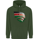 Curled Kenya Flag Kenyan Day Football Childrens Kids Hoodie Forest Green