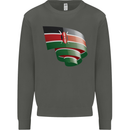 Curled Kenya Flag Kenyan Day Football Kids Sweatshirt Jumper Storm Grey