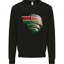 Curled Kenya Flag Kenyan Day Football Mens Sweatshirt Jumper Black