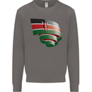 Curled Kenya Flag Kenyan Day Football Mens Sweatshirt Jumper Charcoal
