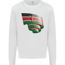 Curled Kenya Flag Kenyan Day Football Mens Sweatshirt Jumper White