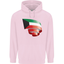 Curled Kuwait Flag Kuwaiti Day Football Childrens Kids Hoodie Light Pink