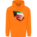 Curled Kuwait Flag Kuwaiti Day Football Childrens Kids Hoodie Orange