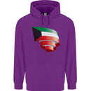 Curled Kuwait Flag Kuwaiti Day Football Childrens Kids Hoodie Purple