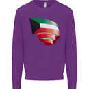 Curled Kuwait Flag Kuwaiti Day Football Kids Sweatshirt Jumper Purple