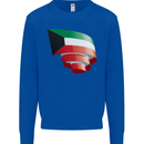 Curled Kuwait Flag Kuwaiti Day Football Kids Sweatshirt Jumper Royal Blue