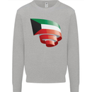 Curled Kuwait Flag Kuwaiti Day Football Kids Sweatshirt Jumper Sports Grey