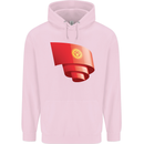 Curled Kyrgyzstan Flag Kyrgyz Day Football Mens 80% Cotton Hoodie Light Pink