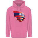 Curled Laos Flag Laotian Day Football Childrens Kids Hoodie Azalea