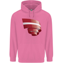 Curled Latvia Flag Latvian Day Football Childrens Kids Hoodie Azalea