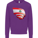 Curled Lebanon Flag Lebanese Day Football Kids Sweatshirt Jumper Purple
