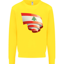 Curled Lebanon Flag Lebanese Day Football Kids Sweatshirt Jumper Yellow