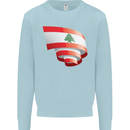 Curled Lebanon Flag Lebanese Day Football Mens Sweatshirt Jumper Light Blue