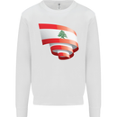 Curled Lebanon Flag Lebanese Day Football Mens Sweatshirt Jumper White