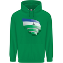 Curled Lesotho Flag Basotho Day Football Childrens Kids Hoodie Irish Green