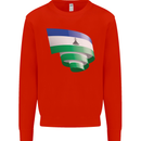 Curled Lesotho Flag Basotho Day Football Kids Sweatshirt Jumper Bright Red